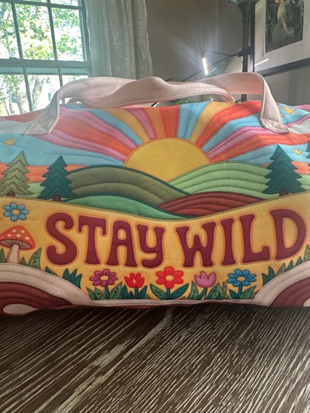 Stay Wild Kids' Colorful Sunburst Duffel Bag - Pink Multi